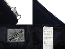 Load image into Gallery viewer, Wu-wear ウーウェア スタジャン サイズXL 刺繍 ポリエステル レーヨン ネイビー ホワイト 美品 中古 4c069669