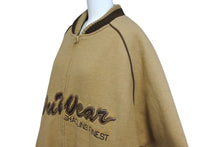 Load image into Gallery viewer, WU WEAR ウーウェア ブルゾン ma-1 スタジャン 刺繍 ベージュ ブラウン レーヨン 毛 サイズXXL 美品 中古 4c069670