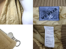 Load image into Gallery viewer, WU WEAR ウーウェア ブルゾン ma-1 スタジャン 刺繍 ベージュ ブラウン レーヨン 毛 サイズXXL 美品 中古 4c069670