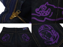Load image into Gallery viewer, BILLIONAIRE BOYS CLUB ビリオネアボーイズクラブ フロントドッグ デニムパンツ ボトムス パープル ネイビー サイズL 美品 中古 4c069680