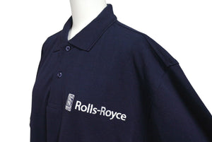 ROLLS ROYCE ロールスロイス ポロシャツ トップス ブランドロゴ コットン ネイビー ホワイト サイズM 美品 中古 4c069710
