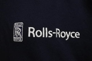 ROLLS ROYCE ロールスロイス ポロシャツ トップス ブランドロゴ コットン ネイビー ホワイト サイズM 美品 中古 4c069710