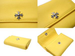新品未使用 CHROMEHEARTS クロムハーツ TINYWALLET タイニーウォレット CHプラスボタンレザーウォレット レザー シルバー925 中古 4c069737