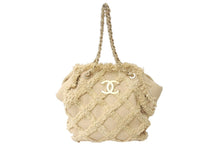 Load image into Gallery viewer, CHANEL シャネル ココマーク チェーントートバッグ 20番台 イタリア製 ツイード ベージュ ゴールド金具 美品 中古 4c06975