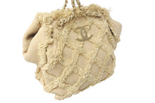 Load image into Gallery viewer, CHANEL シャネル ココマーク チェーントートバッグ 20番台 イタリア製 ツイード ベージュ ゴールド金具 美品 中古 4c06975