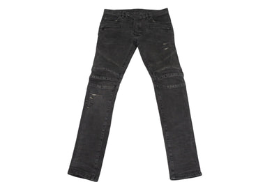 BALMAIN バルマン デニム パンツ ブラック ボトムス バイカー コットン サイズ29 S5HT551 美品 中古 4c069791