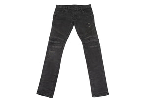 BALMAIN バルマン デニム パンツ ブラック ボトムス バイカー コットン サイズ29 S5HT551 美品 中古 4c069791