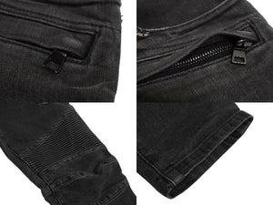 BALMAIN バルマン デニム パンツ ブラック ボトムス バイカー コットン サイズ29 S5HT551 美品 中古 4c069791