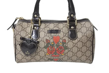 画像をギャラリービューアに読み込む, GUCCI グッチ ハンドバッグ 190257 497717 GGスプリーム タトゥープリント ハートチャーム レザー ゴールド金具 美品 中古 4c069810 