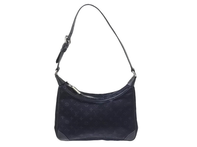 極美品 LOUIS VUITTON ルイヴィトン リトル ブローニュ ハンドバッグ M92142 モノグラム サテン ブラック 中古 4c069811