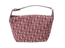 Load image into Gallery viewer, Christian Dior クリスチャンディオール ショルダーバッグ ハンドバッグ トロッター コットンキャンバス ボルドー 美品 中古 4c069816