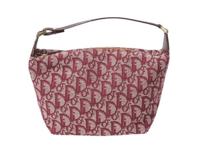 Christian Dior クリスチャンディオール ショルダーバッグ ハンドバッグ トロッター コットンキャンバス ボルドー 美品 中古 4c069816