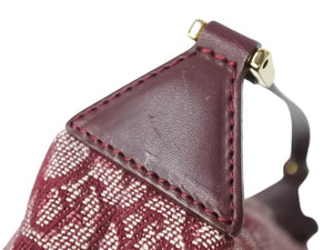 Christian Dior クリスチャンディオール ショルダーバッグ ハンドバッグ トロッター コットンキャンバス ボルドー 美品 中古 4c069816