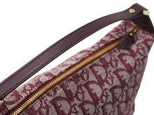 Load image into Gallery viewer, Christian Dior クリスチャンディオール ショルダーバッグ ハンドバッグ トロッター コットンキャンバス ボルドー 美品 中古 4c069816