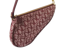 Load image into Gallery viewer, Christian Dior クリスチャンディオール ショルダーバッグ サドルバッグ トロッター コットンキャンバス ボルドー 美品 中古 4c069817