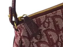 Load image into Gallery viewer, Christian Dior クリスチャンディオール ショルダーバッグ サドルバッグ トロッター コットンキャンバス ボルドー 美品 中古 4c069817