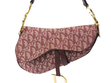 Load image into Gallery viewer, Christian Dior クリスチャンディオール サドルバッグ ガリアーノ期 02年 ハンドバッグ トロッター柄 レザー レッド 美品 中古 4c069822