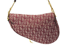 Load image into Gallery viewer, Christian Dior クリスチャンディオール サドルバッグ ガリアーノ期 02年 ハンドバッグ トロッター柄 レザー レッド 美品 中古 4c069822