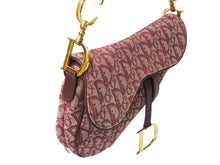 Load image into Gallery viewer, Christian Dior クリスチャンディオール サドルバッグ ガリアーノ期 02年 ハンドバッグ トロッター柄 レザー レッド 美品 中古 4c069822