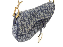 Load image into Gallery viewer, Christian Dior クリスチャンディオール サドルバッグ ガリアーノ期 01年 ハンドバッグ トロッター柄 レザー ネイビー 美品 中古 4c069823