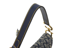 Load image into Gallery viewer, Christian Dior クリスチャンディオール サドルバッグ ガリアーノ期 01年 ハンドバッグ トロッター柄 レザー ネイビー 美品 中古 4c069823