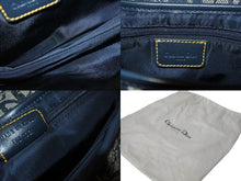 Load image into Gallery viewer, Christian Dior クリスチャンディオール サドルバッグ ガリアーノ期 01年 ハンドバッグ トロッター柄 レザー ネイビー 美品 中古 4c069823