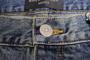 BALENCIAGA バレンシアガ フレアデニムパンツ 697829 サイズM 22AW ウォッシュ加工 インディゴブルー 美品 中古 4c069827