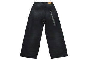 極美品 BALENCIAGA バレンシアガ DENIM SIZE STICKER BAGGY LARGE BAGGY FIT デニムパンツ 767977 サイズS ウォッシュ加工 中古 4c069829