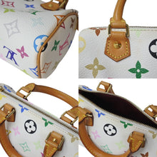 Load image into Gallery viewer, LOUIS VUITTON ルイヴィトン ミニスピーディ ミニボストンバッグ M92645 PVC ヌメ革 ホワイト マルチカラー 美品 中古 4c069881