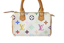 Load image into Gallery viewer, LOUIS VUITTON ルイヴィトン ミニスピーディ ミニボストンバッグ M92645 PVC ヌメ革 ホワイト マルチカラー 美品 中古 4c069881