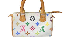 Load image into Gallery viewer, LOUIS VUITTON ルイヴィトン ミニスピーディ ミニボストンバッグ M92645 PVC ヌメ革 ホワイト マルチカラー 美品 中古 4c069881
