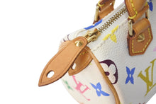 Load image into Gallery viewer, LOUIS VUITTON ルイヴィトン ミニスピーディ ミニボストンバッグ M92645 PVC ヌメ革 ホワイト マルチカラー 美品 中古 4c069881