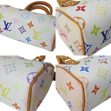Load image into Gallery viewer, LOUIS VUITTON ルイヴィトン ミニスピーディ ミニボストンバッグ M92645 PVC ヌメ革 ホワイト マルチカラー 美品 中古 4c069881