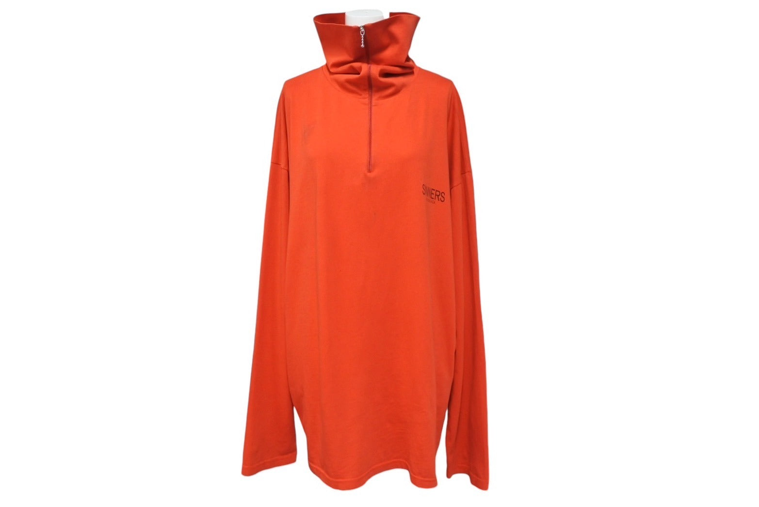 BALENCIAGA - BALENCIAGA バレンシアガ SS18 SINNERS ハーフジップ トップス レッド コットン 486144 中古 美品 4c070043 BALENCIAGA バレンシアガ SS18 SINNERS ハーフジップ トップス