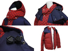 画像をギャラリービューアに読み込む, 未使用 GUCCI グッチ モノグラム ダウンジャケット 23AW 762559 Z8BNP コットンポリエステル レッド ネイビー サイズ48 中古 4c071528 