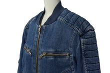 Load image into Gallery viewer, BALMAIN バルマン パテッド デニム ブルゾン JAPAN製 コットン ブルー サイズM S8H2103T348 美品 中古 4c071931