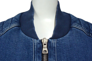 BALMAIN バルマン パテッド デニム ブルゾン JAPAN製 コットン ブルー サイズM S8H2103T348 美品 中古 4c071931