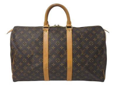 LOUIS VUITTON ルイヴィトン モノグラム キーポル45 ボストンバッグ M41428 ブラウン ゴールド金具 美品 中古 4c072890