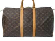 Load image into Gallery viewer, LOUIS VUITTON ルイヴィトン モノグラム キーポル45 ボストンバッグ M41428 ブラウン ゴールド金具 美品 中古 4c072890