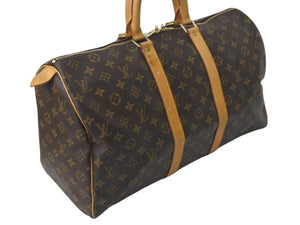 LOUIS VUITTON ルイヴィトン モノグラム キーポル45 ボストンバッグ M41428 ブラウン ゴールド金具 美品 中古 4c072890