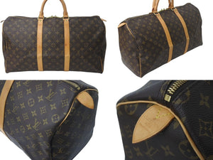 LOUIS VUITTON ルイヴィトン キーポル50 ボストンバッグ M41426 モノグラムキャンバス ブラウン ゴールド金具 美品 中古 4c072892