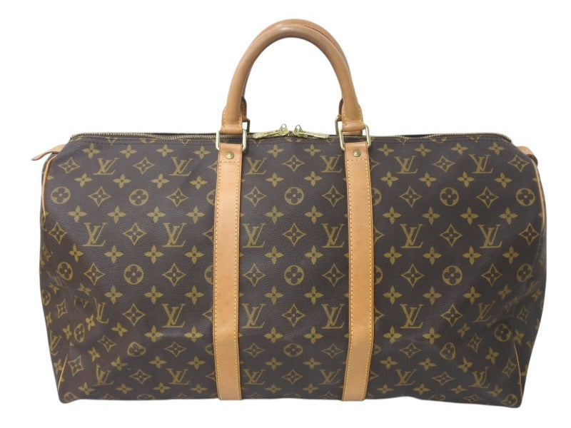 LOUIS VUITTON ルイヴィトン キーポル50 ボストンバッグ M41426 モノグラムキャンバス ブラウン ゴールド金具 美品 中古 4c072894