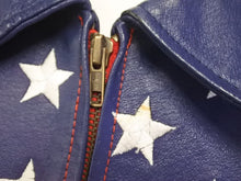 Load image into Gallery viewer, MICHAEL HOBAN マイケルホーバン American flag leather jacket アメリカ国旗 レザー ジャケット XL 美品 中古 4c072907