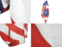 Load image into Gallery viewer, MICHAEL HOBAN マイケルホーバン American flag leather jacket アメリカ国旗 レザー ジャケット XL 美品 中古 4c072907
