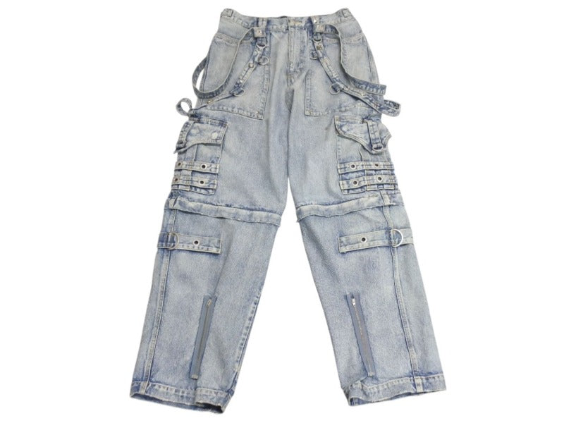 Balenciaga バレンシアガ Raver Baggy Pants 681693 TJW60 レイバーバギーパンツ ユニセックス ブルー サイズ 31 美品 中古 4c072964