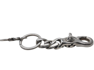 CHROME HEARTS クロムハーツ ショートクラシックリンク キーリング キーホルダー 2リンク 重量約55.7g シルバー925 美品 中古 4c073083