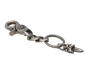 CHROME HEARTS クロムハーツ ショートクラシックリンク キーリング キーホルダー 2リンク 重量約55.7g シルバー925 美品 中古 4c073083