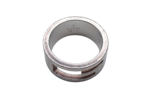 GUCCI グッチ リング ブランテッド BRANTED カットアウトG 指輪 7g 8号 シルバー925 中古 4c073260 