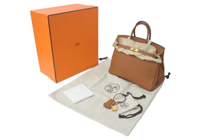 新品未使用 HERMES エルメス ハンドバッグ B刻印 バーキン25 ゴールド ゴールド金具 トゴ 中古 4c073524