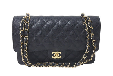 極美品 CHANEL シャネル ショルダーバッグ マトラッセ25 キャビアスキン ダブルフラップ ブラック ゴールド金具 7番台 A01112 中古 4c073531